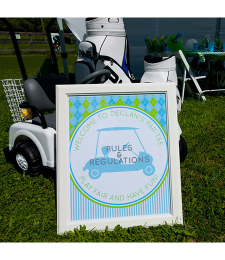 Preppy Golf Birthday Party Printable "Rules and Regulations" Sign
